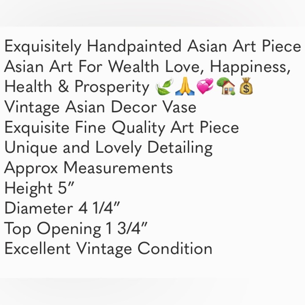 Vintage Vase Wealth Happiness & Health Handpainted Floral Ginger Jar Asian Art - Picture 6 of 15